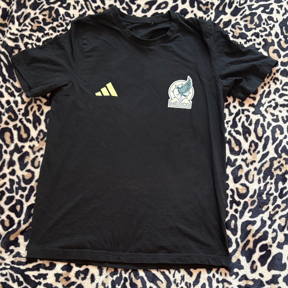 Adidas Kids Black Tee with Mexico Emblem